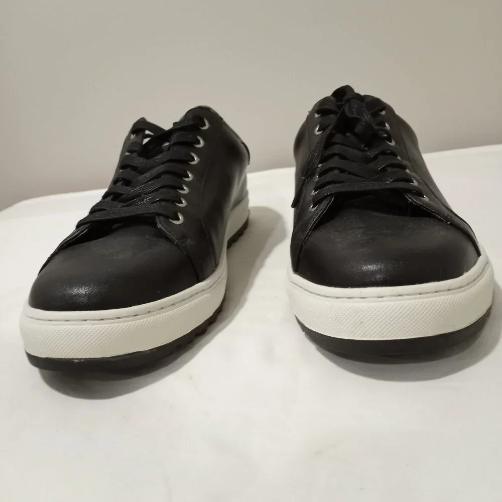 KARL LAGERFELD PARIS MEN'S LEATHER LOW TOP SNEAKER SIZE 13